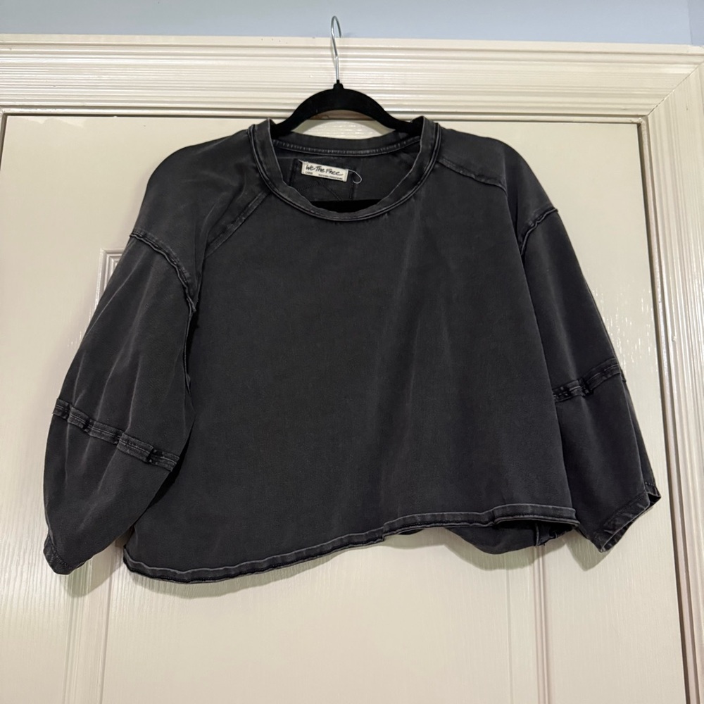 Freepeople Grey Balloon Shirt, size LARGE